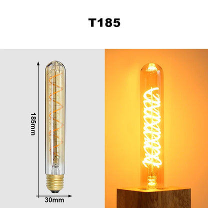 E27 LED Filament Light Bulb 220V 4W A60 ST64 T45 T185 G80 G95 G125 Retro Vintage ampoules LED Edison Lamp Spiral Bulb For Home