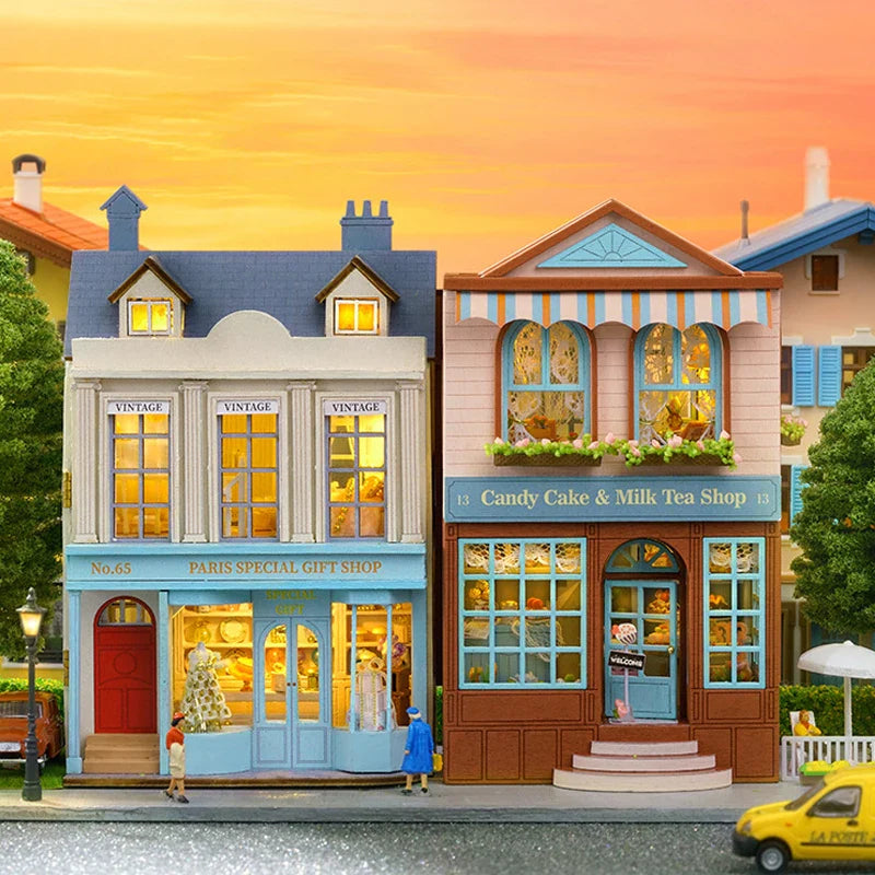 DIY Wooden Doll Houses Mini Assembly Handmade Small House Creative Scene Decoration DollHouse For Toys Birthday Gifts