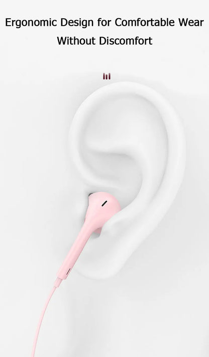 3.5mm Wired Headphones In Ear Headset Wired Earphones with Microphone Stereo Earbuds Sports for Samsung Huawei Xiaomi Phones MP3
