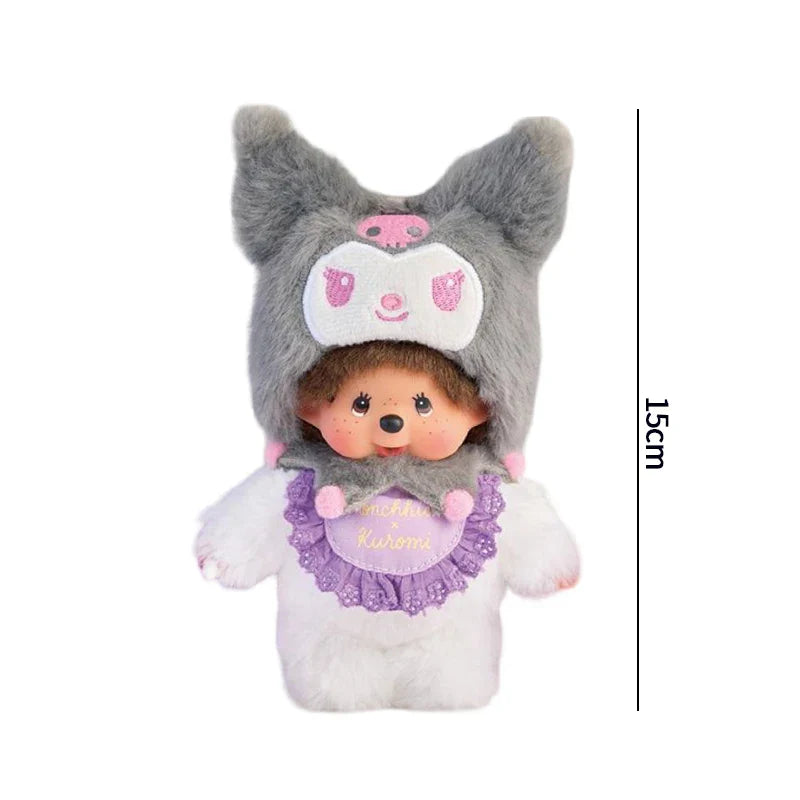 Monchhichi Plush Keychain Kawaii Monchichi Pendant Backpack Charms Cartoon Monchich Keyring Party Favor Gifts 키티 몬치치 モンチッチ