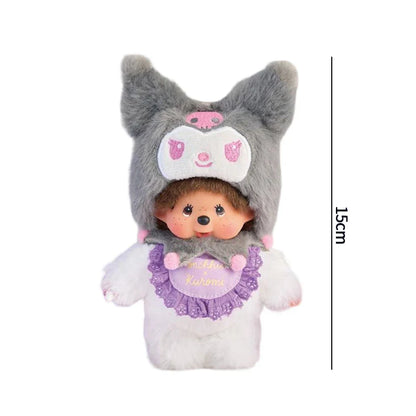 Monchhichi Plush Keychain Kawaii Monchichi Pendant Backpack Charms Cartoon Monchich Keyring Party Favor Gifts 키티 몬치치 モンチッチ