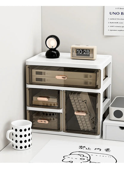 Desktop Large Capacity Storage Box Makeup Table Skincare Organizer Multi-Layer Drawer Storage Box for Students