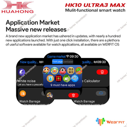 Original HK10 Ultra 3 MAX SmartWatch 2025 For Man Women 49mm HD AMOLED 4GB ROM AI ROBOT NFC GPS Smart Band Watch For IOS Android