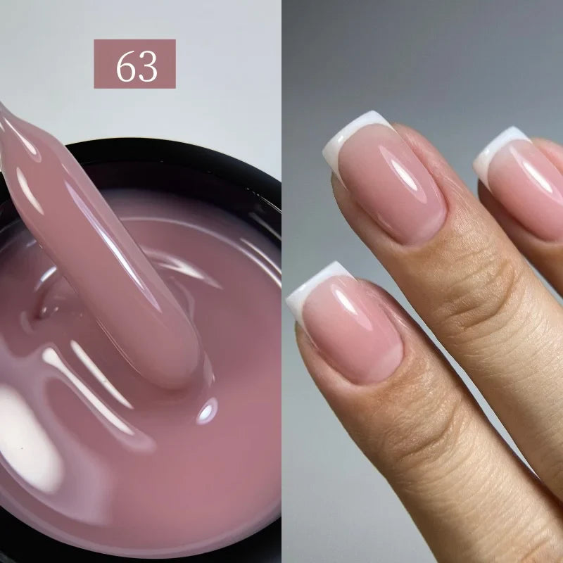 MSHARE 50ml Baby Pink Builder Nails Gel Hema Tpo Free Gel Nail Construction Self Leveling Gel for Nail Extension UV Led