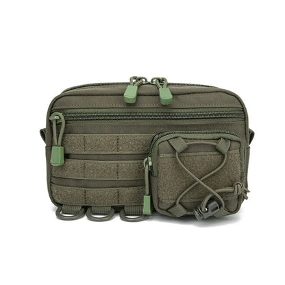 Tactical Molle Horizontal Admin Pouch with Front Drawstring Pocket EMT Pouch EDC Utility Orgaznier Bag Hunting Fanny Pack