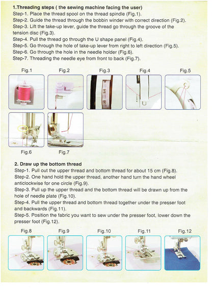 Inne Portable Sewing Machine Mini Electric Household Crafting Mending Overlock 12 Stitches with Presser Foot Pedal Beginners