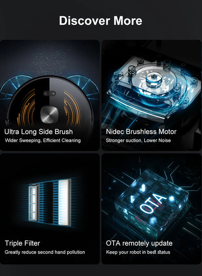ABIR K30 Robot Vacuum Cleaner, Auto-Empty Station, Laser Lidar, 6500PA Suction,Multi-Floor Maping, Smart Home Wet Dry Appliance