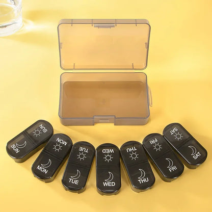 1PC Weekly Pill Case Pillbox 7 Days Medicine Tablet Box Portable Travel Drugs Storage Organizer Secret Compartments Pill Box