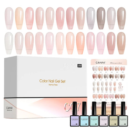 Canni Nail Gel Polish Jelly Nude Color HEMA FREE TPO FREE 9ml Transparent Semi Permanent Natural Nude French Nail Gel Lacquer