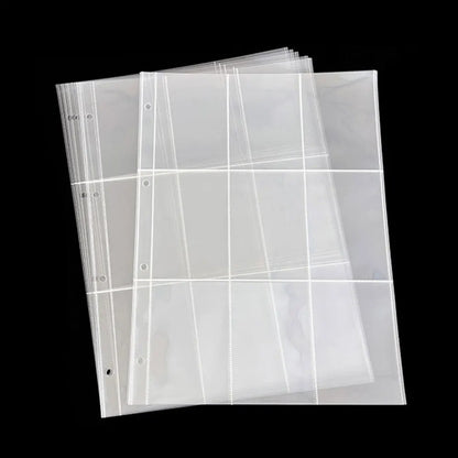 A4 Clear 10 Pcs Photo Album Refill Pages File Protector 4/11 Holes 6×4 8×10 4/11 Ring Binder Photocards Postcard Card Notebook