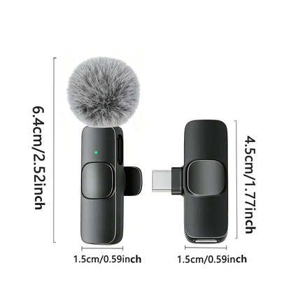 Type-C Port Professional Wireless Lavalier Microphone for Smartphones, Computers and Cameras, Plug and Play