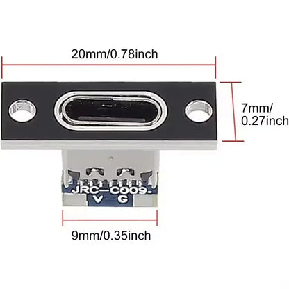 USB 3.1 Type C Socket with Screw Fixing Plate Type-C USB Jack 3.1 Type-C 4Pin 2Pin Female Connector Jack Charging Port