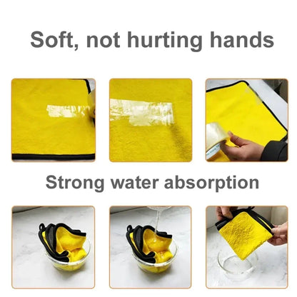 Double Layer Wash Cloth Microfiber Car Cleaning Towels 30X60cm 1/2/3/6/10pcs Soft Quick Drying for Windows Mirrors Wiping Rags