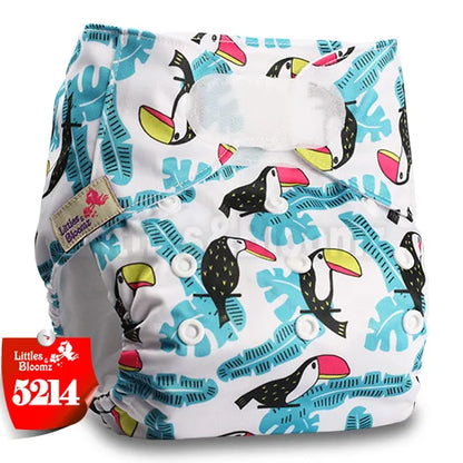 [Littles&Bloomz] Baby Washable Reusable Real Cloth STANDARD Hook-Loop Pocket Nappy Diaper Cover Wrap, suits Birth to Potty