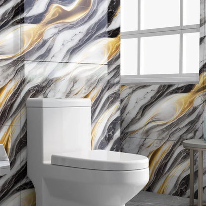 Waterproof Peel and Stick Marble Wall Tiles11.8x11.8 in Self Adhesive PVC Panels for Bathroom Kitchen and Living Room
