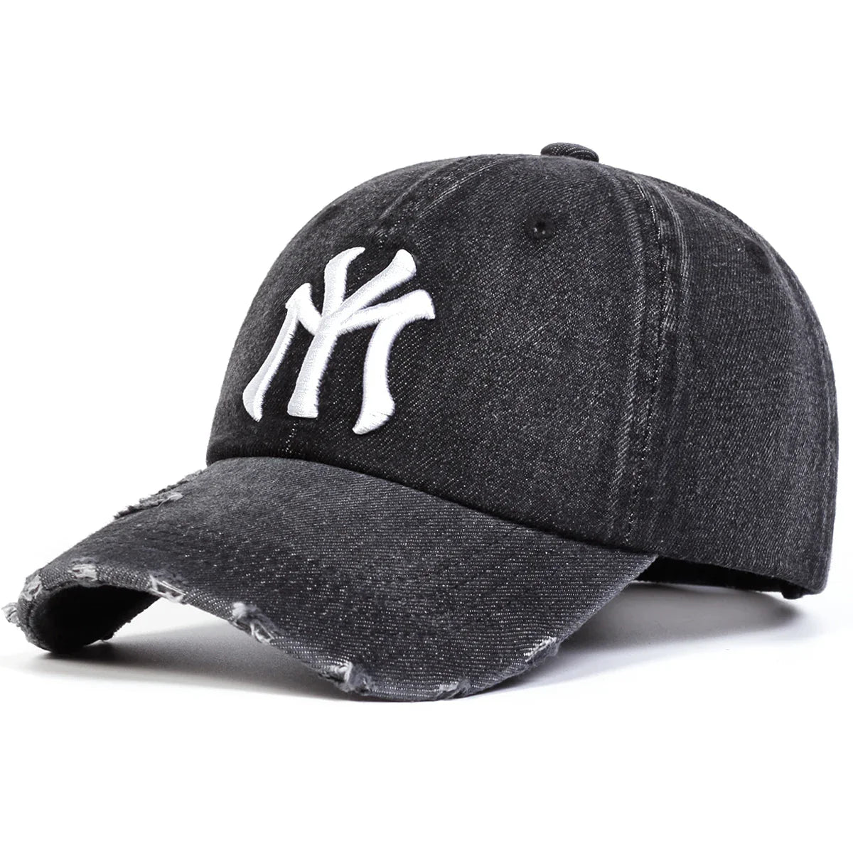 Unisex Letter Embroidery Hole Denim Baseball Caps Spring Autumn Outdoor Adjustable Casual Hats Sunscreen Hat