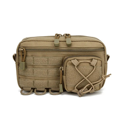 Tactical Molle Horizontal Admin Pouch with Front Drawstring Pocket EMT Pouch EDC Utility Orgaznier Bag Hunting Fanny Pack