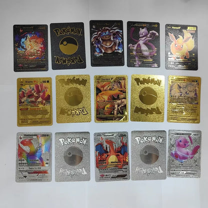 Pokemon Rainbow Gold Silver Black Foil Vmax Gx Cards Golden Letters English Game  Collection Battle TrainerCard Series Gift