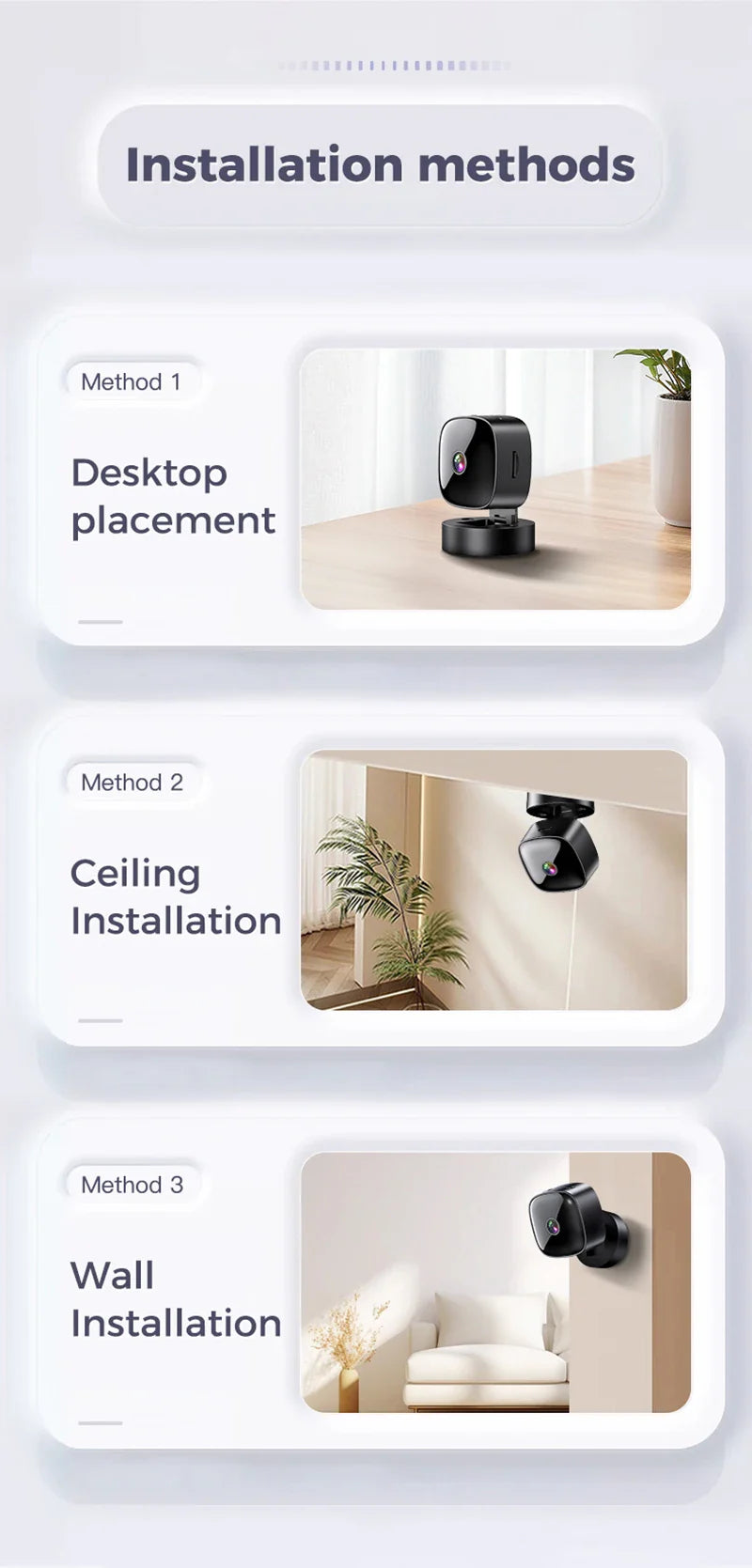 Lenovo 1080P HD Camera 2.4G Wifi Wireless Security Protection Remote Monitor Camcorders Home Phone Connectivity Smart Device