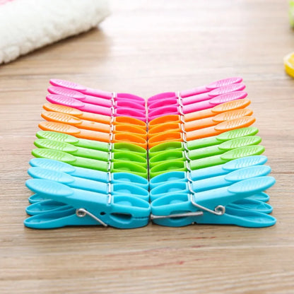 48/24Pcs Clothespins Hanging Pegs Clips Plastic Hangers Racks Laundry Clothes Pegs Clamps Towel Clips Home Storage Hooksks