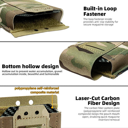 IDOGEAR Tactical Single LSR 556 Mag Pouch Mag Carrier MOLLE Pouch Laser Cut Tool Bags 35135