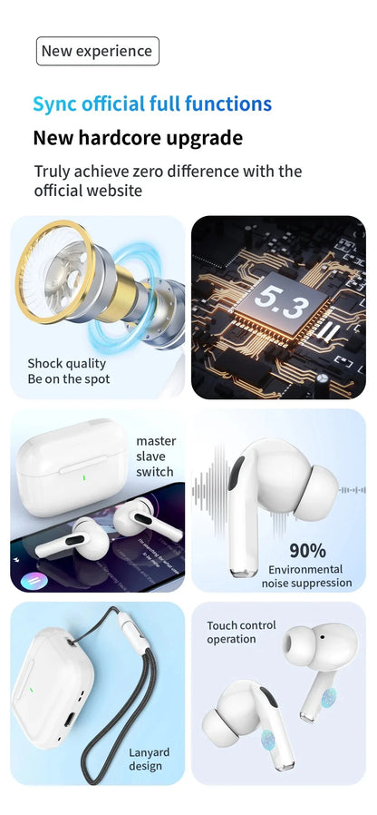 Air Pro ANC Wireless Earphone Bluetooth Headsets Pro 2 Active Noise Cancellation Wireless Charging TWS Earbuds Stereo With Box