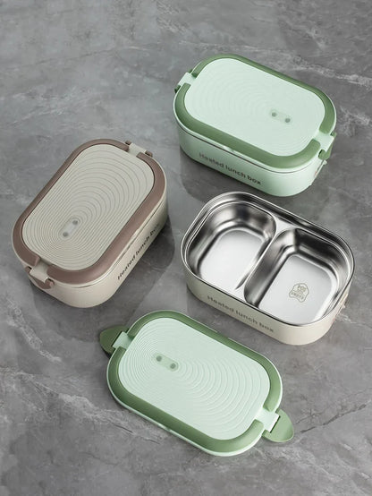 220V 110V Electric Lunch Box Stainless Steel Food Warmer Heating Bento Box 1L EU US Plug School Office Thermostatic Heater 18W