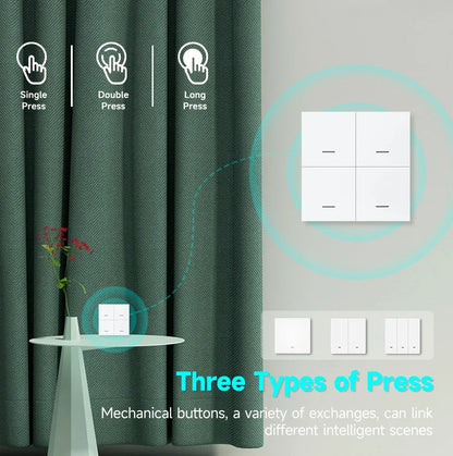 4/3/2/1Gang Tuya Zigbee 3.0 Smart Scene Button Switch Smart Home Wireless Push Remote Controller Battery Powered Devices Linkage