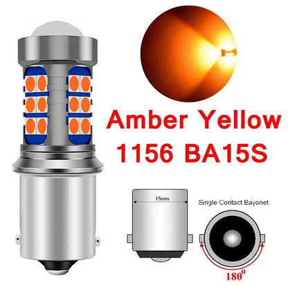 2Pcs P21W LED P21/5W Led Bulbs 1157 BAY15D PY21W BAU15S 1156 BA15S R5W Super Bright Car Brake Light Auto Backup Reverse Lamp 12V