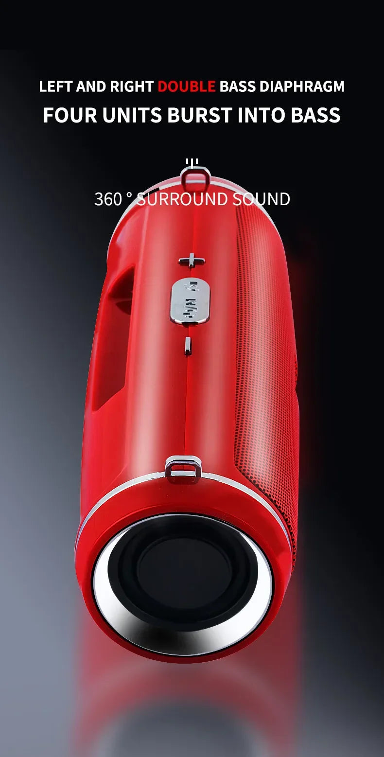 200W Peak Power Portable Bluetooth Speaker IPX7 Waterproof Outdoor HIFI Pillar Subwoofer Stereo Soundbox FM Radio TF Boom Box