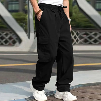 New Style Amazon Men's Cargo Pants Loose Straight Leg Casual Sports Trousers Working Men's Pocket Pants European And American