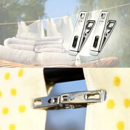 Stainless Steel Clothes Pegs Windproof Metal Clamps Metal Laundry Clothes Clips Multifunction Clothespins with Strong Clamp