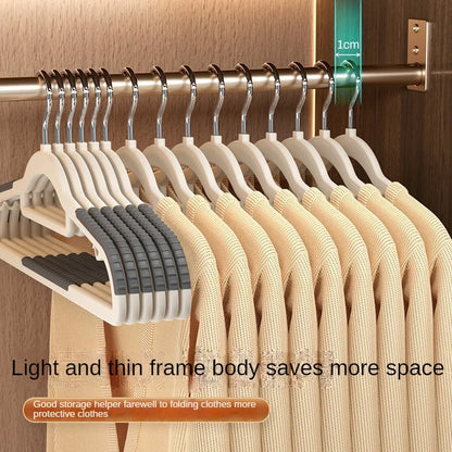 10PCS Anti Slip Hanger Household Clothes Hanger Plastic Non Marking and Anti Slip Hanger Clothing Rack Drying Rack for Clothes