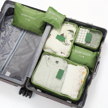 6pcs Multifunction Travel Bags Waterproof Clothes Storage Luggage Organizer Pouch Packing Cube Men And Women Travel Storage Bag