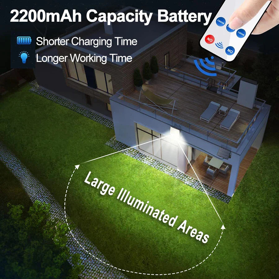 LED Solar Lights 228/328 Outdoor PIR Motion Sensor Wall Lamp IP65 Waterproof Street Light with Remote for Garden Lighting