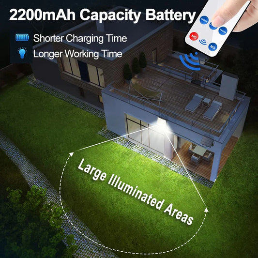 LED Solar Lights 228/328 Outdoor PIR Motion Sensor Wall Lamp IP65 Waterproof Street Light with Remote for Garden Lighting