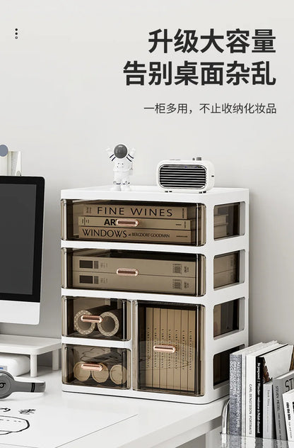 Desktop Large Capacity Storage Box Makeup Table Skincare Organizer Multi-Layer Drawer Storage Box for Students