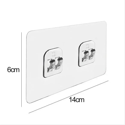 50-10Pcs Transparent Self-Adhesive Hooks Home Organization Storage Hook Waterproof Traceless Hanging Hook Kitchen Bathroom Hooks
