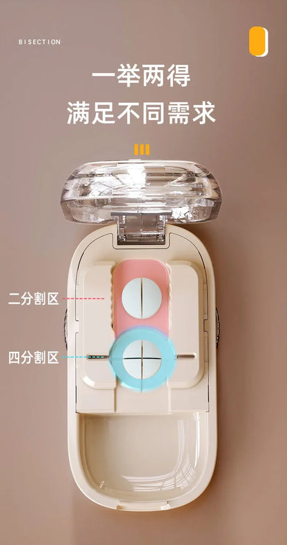 New Quartering Pill Cutter Storage Box Portable Drug Tablet Medicine Dustproof Divider Organizer Crusher Pill Cutter