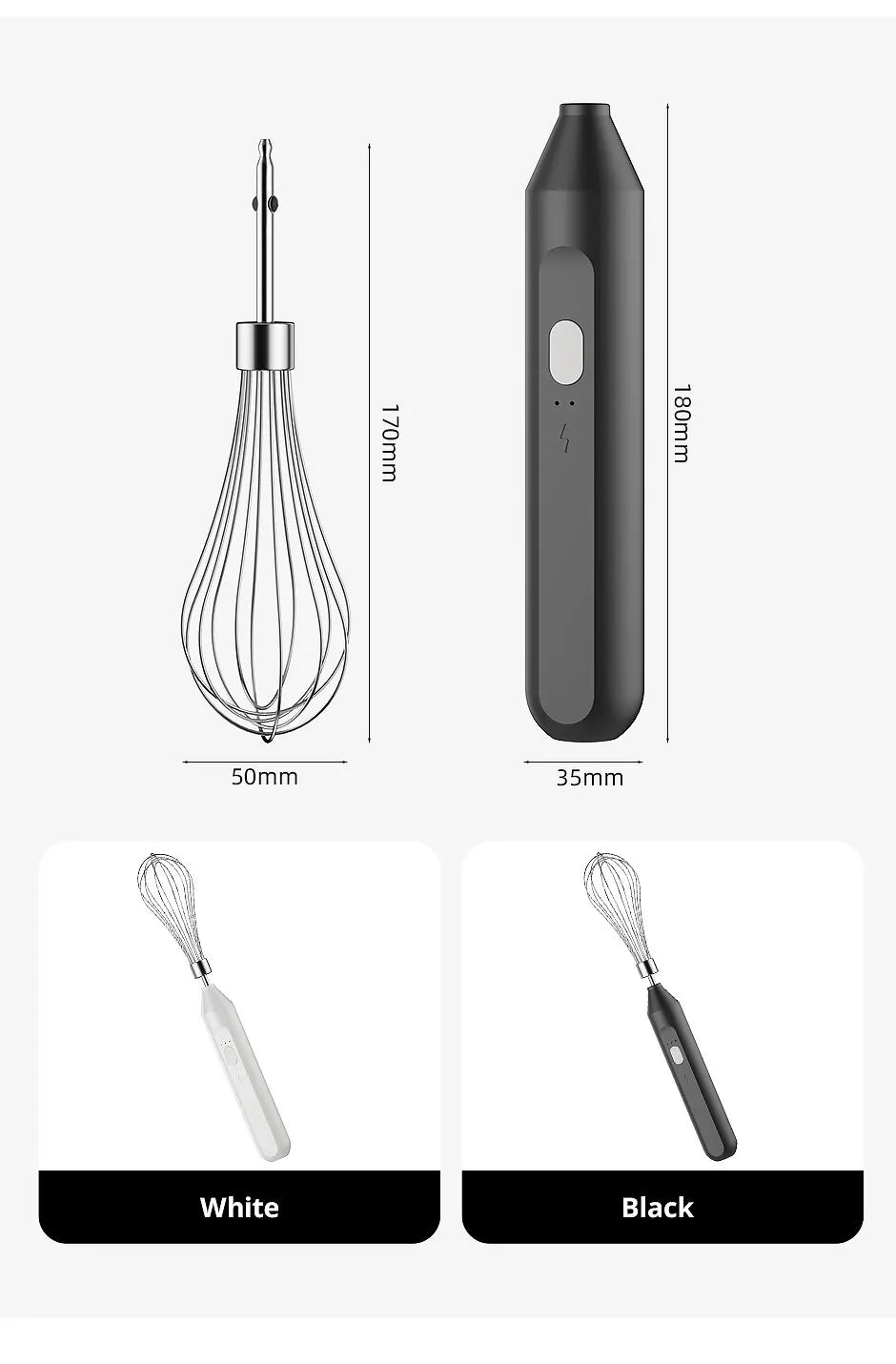 Electric Milk Frother Handheld - Egg Beater Coffee Mixer Foamer for Cappuccino Latte