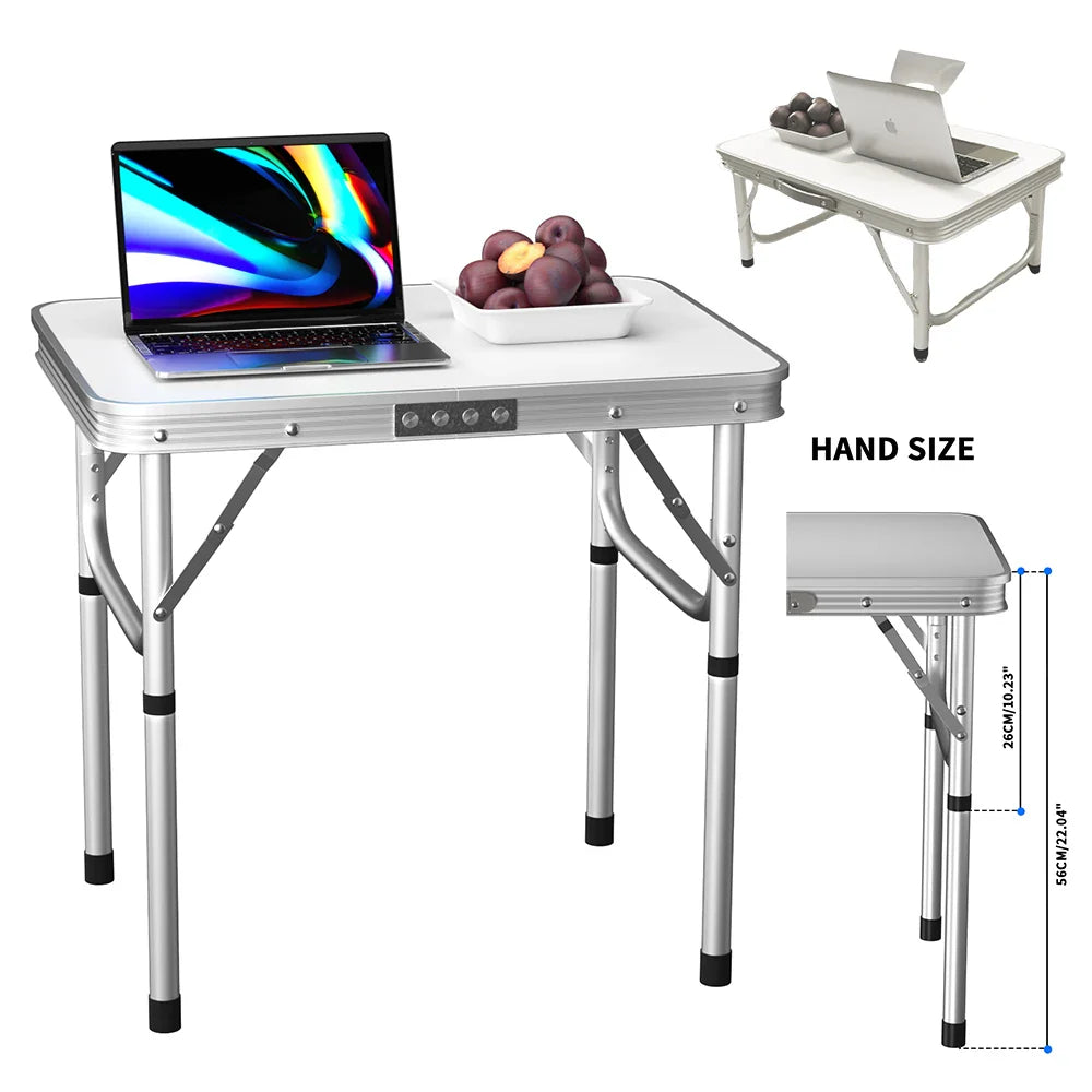 Folding Picnic Table Outdoor,Folding computer table,2x1.5x1/2Ft, for Homework Compact Handy Camping Table Garden Party BBQ