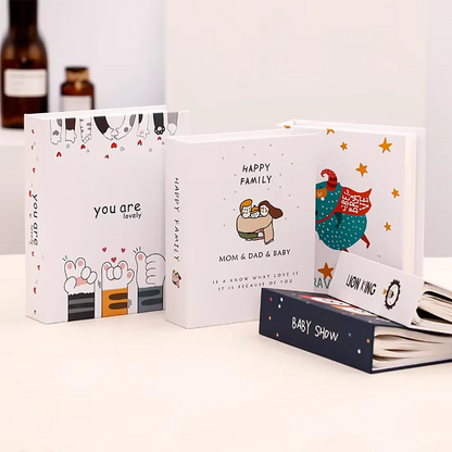 6-inch 100 Pockets Plastic Album Memorial Book Insert Recall Cute Good Time Family Photo Collection Book DIY Photocard