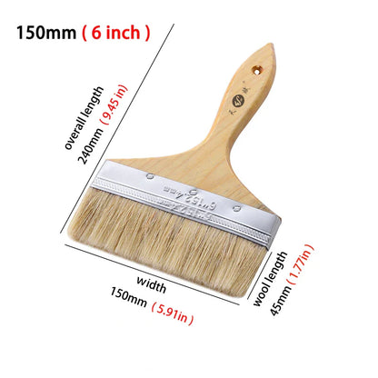 Pig White Mane Brush Wooden Handle Tool Decoration Paint Coating Latex Cleaning Barbecue Baking Painting