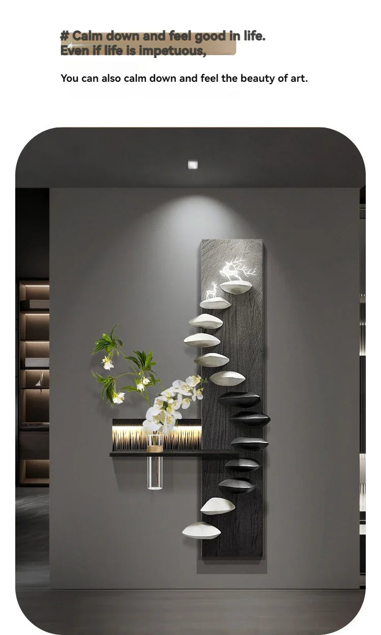 Light Luxury Hydroponic Green Plants LED Decorative Painting Home Decoration Living Room Bedroom Sofa Wall Corridor Mural Light