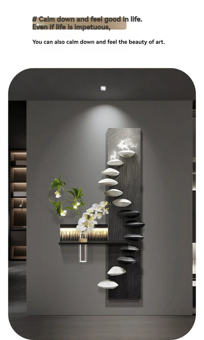 Light Luxury Hydroponic Green Plants LED Decorative Painting Home Decoration Living Room Bedroom Sofa Wall Corridor Mural Light