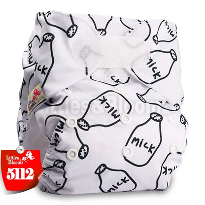 [Littles&Bloomz] Baby Washable Reusable Real Cloth STANDARD Hook-Loop Pocket Nappy Diaper Cover Wrap, suits Birth to Potty