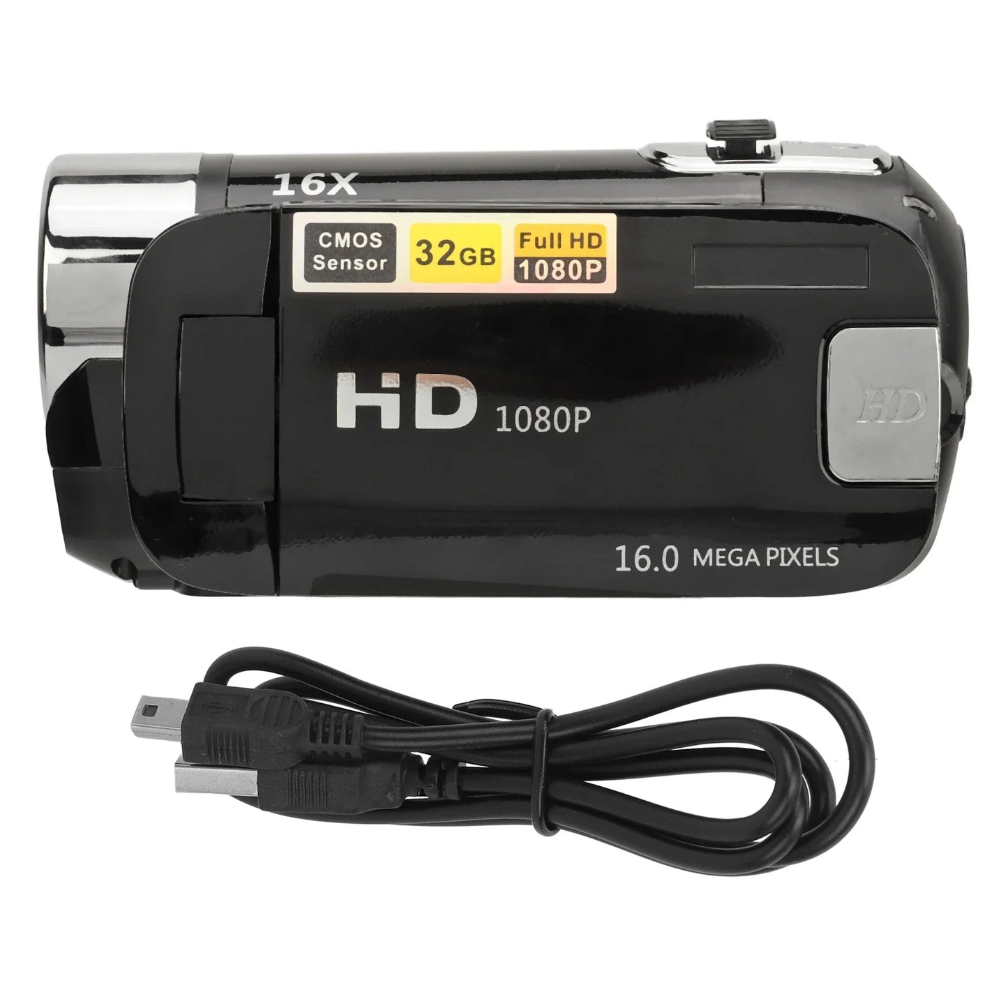 D90 1080P 16MP Digital Camera 2.4 Inch Rotatable Screen Camcorder 16X Zoom HD Video Recorder with Fill Light HD Video Camcorder