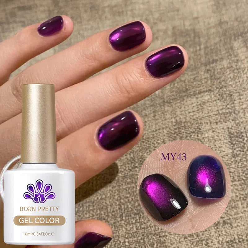 BORN PRETTY 10ml Brown Purple Black Red Cat Magnetic Gel Polish Manicure Soak Off UV Gel Nail Art Varnish Autunm Winter Nails