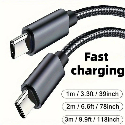60W Quick Charger Type C To Type C 1M 2M 3M Cables PD Fast Charger Data Cable for iphone 15 16 17 pro max xiaomi Sunsung huawei
