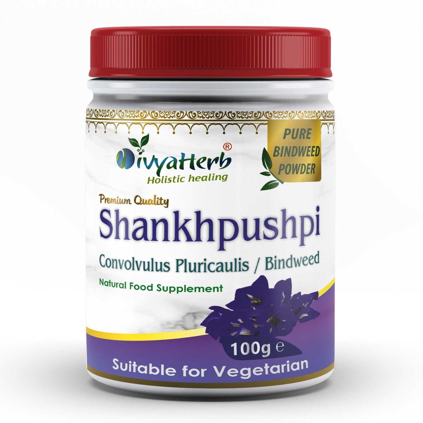 DivyaHerb Shankpushpi Powder 100 gram - Calm & Focus Support